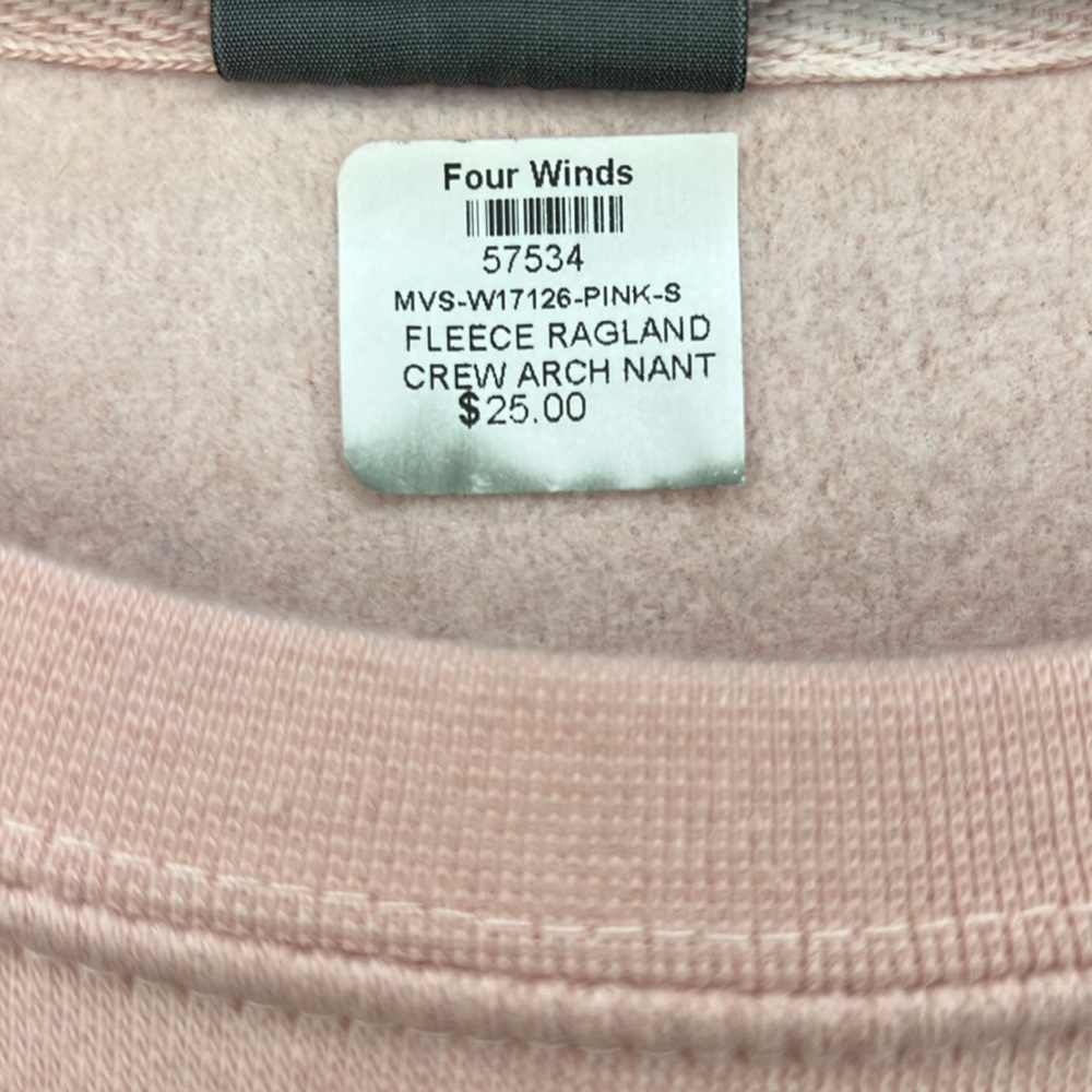 Nantucket Sweatshirt Crewneck popover, Dusty-pink / Size S / NWT - Picture 4 of 12
